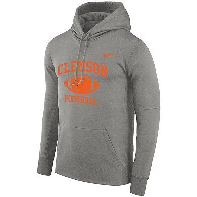 Men's Nike Heathered Charcoal Clemson Tigers Big & Tall Legend Retro Football Performance Pullover Hoodie