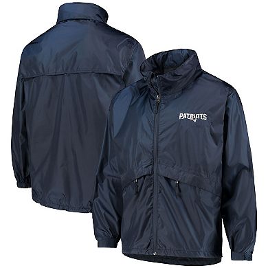 Men's Dunbrooke Navy New England Patriots Circle Sportsman Waterproof Packable Lightweight Full-Zip Jacket