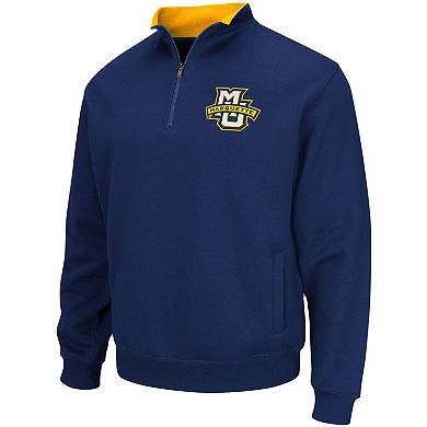 Men's Colosseum Navy Marquette Golden Eagles Tortugas Logo Quarter-Zip Jacket