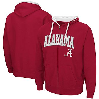 Men's Colosseum Crimson Alabama Crimson Tide Big & Tall Full-Zip Hoodie