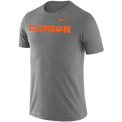 Men's Nike Heathered Charcoal Clemson Tigers Big & Tall Legend Facility Performance T-Shirt