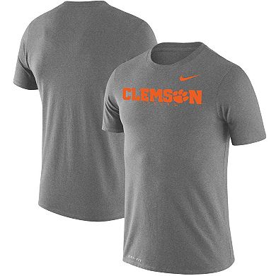 Men's Nike Heathered Charcoal Clemson Tigers Big & Tall Legend Facility Performance T-Shirt