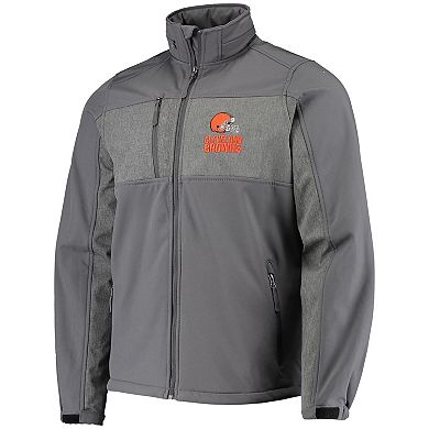 Men's Dunbrooke Graphite Cleveland Browns Circle Zephyr Softshell Full-Zip Jacket