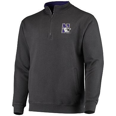 Men's Colosseum Charcoal Northwestern Wildcats Tortugas Logo Quarter-Zip Jacket