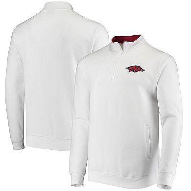 Men's Colosseum White Arkansas Razorbacks Tortugas Logo Quarter-Zip Jacket