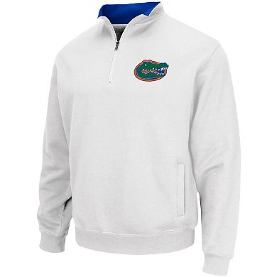 Men's Colosseum White Florida Gators Tortugas Logo Quarter-Zip Pullover Jacket