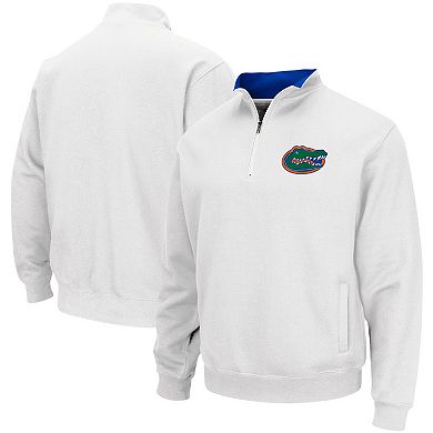 Men's Colosseum White Florida Gators Tortugas Logo Quarter-Zip Pullover Jacket