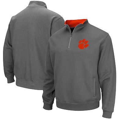 Men's Colosseum Charcoal Clemson Tigers Tortugas Logo Quarter-Zip Pullover Jacket