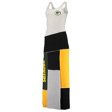 Women's Refried Apparel Gray Green Bay Packers Tri-Blend Sleeveless Maxi Dress