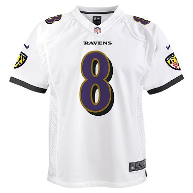 Youth Nike Lamar Jackson White Baltimore Ravens Game Jersey