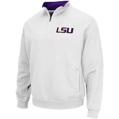 Men's Colosseum White LSU Tigers Tortugas Logo Quarter-Zip Pullover Jacket