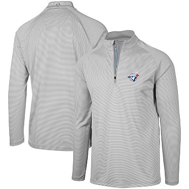 Men's Levelwear Gray Toronto Blue Jays Orion Historic Logo Raglan Quarter-Zip Jacket