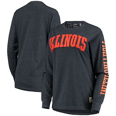 Women's Pressbox Navy Illinois Fighting Illini Two-Hit Canyon Long Sleeve T-Shirt