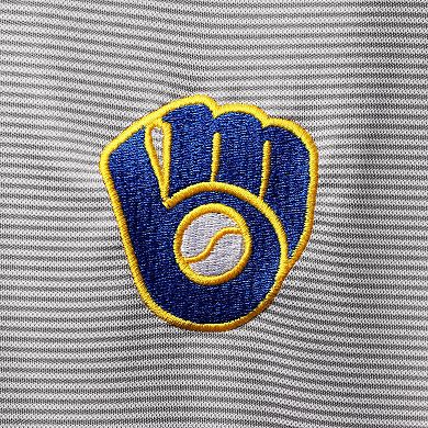 Men's Levelwear Gray Milwaukee Brewers Orion Historic Logo Raglan Quarter-Zip Jacket