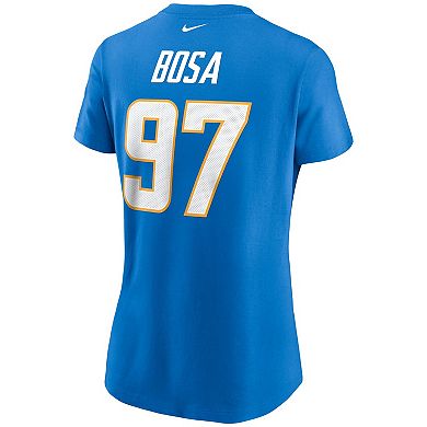 Women's Nike Joey Bosa Powder Blue Los Angeles Chargers Team Player Name & Number T-Shirt