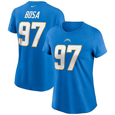 Women's Nike Joey Bosa Powder Blue Los Angeles Chargers Team Player Name & Number T-Shirt
