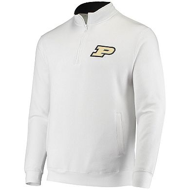 Men's Colosseum White Purdue Boilermakers Tortugas Logo Quarter-Zip Jacket