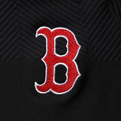 Women's Levelwear Navy Boston Red Sox Verse Asymmetrical Tri-Blend Quarter-Zip Jacket