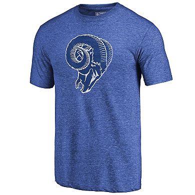 Men's Fanatics Branded Heathered Royal Los Angeles Rams Greatest Dad Retro Tri-Blend T-Shirt