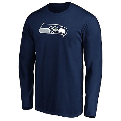 Men's Fanatics Branded College Navy Seattle Seahawks Big & Tall Primary Team Logo Long Sleeve T-Shirt