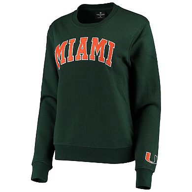 Women's Colosseum Green Miami Hurricanes Campanile Pullover Sweatshirt