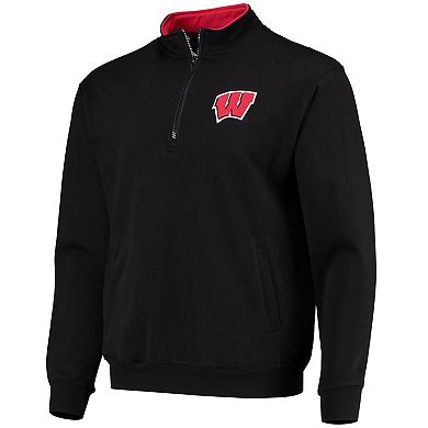 Men's Colosseum Black Wisconsin Badgers Tortugas Logo Quarter-Zip Jacket