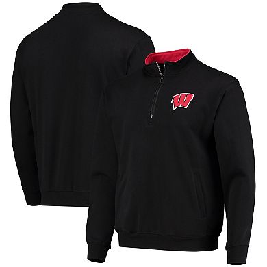 Men's Colosseum Black Wisconsin Badgers Tortugas Logo Quarter-Zip Jacket