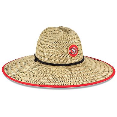 Men's New Era Natural San Francisco 49ers 2020 NFL Summer Sideline Official Straw Hat
