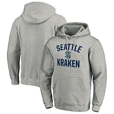 Men's Fanatics Branded Heather Gray Seattle Kraken Victory Arch Pullover Hoodie