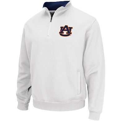 Men's Colosseum White Auburn Tigers Tortugas Logo Quarter-Zip Pullover Jacket