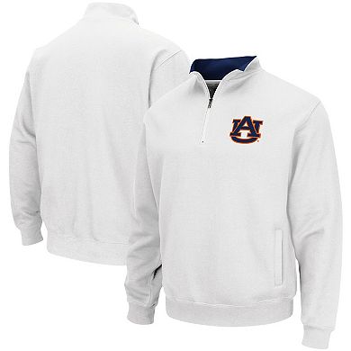 Men's Colosseum White Auburn Tigers Tortugas Logo Quarter-Zip Pullover Jacket