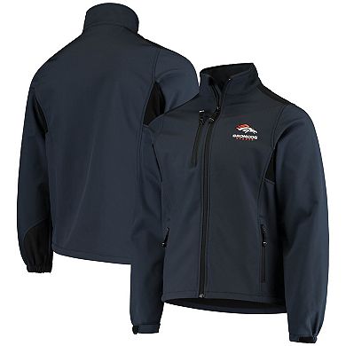 Men's Dunbrooke Navy Denver Broncos Circle Softshell Fleece Full-Zip Jacket