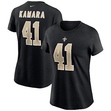 Women's Nike Alvin Kamara Black New Orleans Saints Name & Number T-Shirt