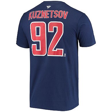 Men's Fanatics Branded Evgeny Kuznetsov Navy Washington Capitals Name & Number T-Shirt
