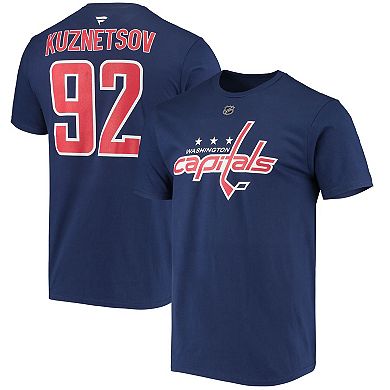 Men's Fanatics Branded Evgeny Kuznetsov Navy Washington Capitals Name & Number T-Shirt