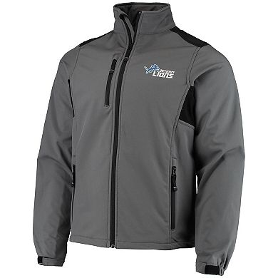 Men's Dunbrooke Charcoal Detroit Lions Circle Softshell Fleece Full-Zip Jacket