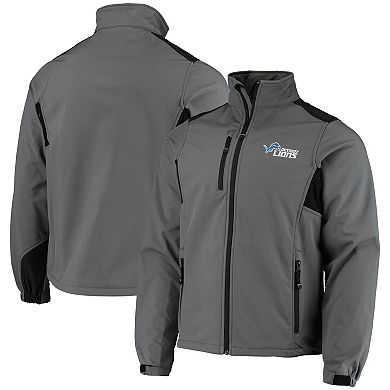 Men's Dunbrooke Charcoal Detroit Lions Circle Softshell Fleece Full-Zip Jacket