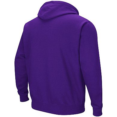 Men's Colosseum Purple LSU Tigers Big & Tall Arch & Logo 2.0 Pullover Hoodie