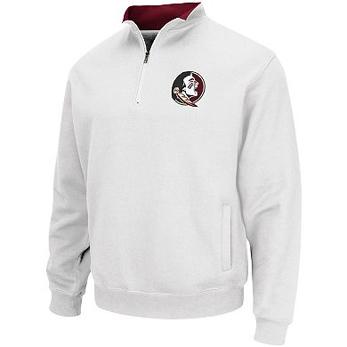 Men's Colosseum White Florida State Seminoles Tortugas Logo Quarter-Zip Pullover Jacket