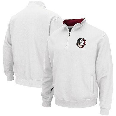 Men's Colosseum White Florida State Seminoles Tortugas Logo Quarter-Zip Pullover Jacket