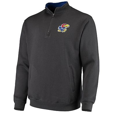 Men's Colosseum Charcoal Kansas Jayhawks Tortugas Logo Quarter-Zip Jacket