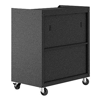 Manhattan Comfort Fortress 31.5" Mobile Garage Cabinet with Shelves