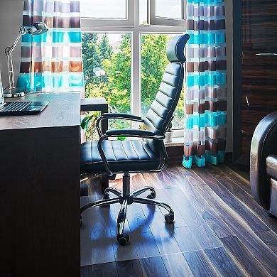 Floortex Ultimate Polycarbonate Corner Workstation Chair Mat for Hard Floors - 48'' x 60''
