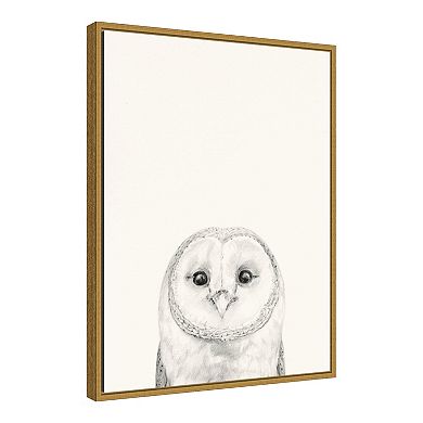 Amanti Art Animal Mug III Owl Framed Canvas Print
