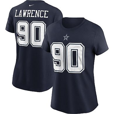 Women's Nike Demarcus Lawrence Navy Dallas Cowboys Name & Number T-Shirt