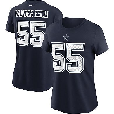 Women's Nike Leighton Vander Esch Navy Dallas Cowboys Name & Number T-Shirt