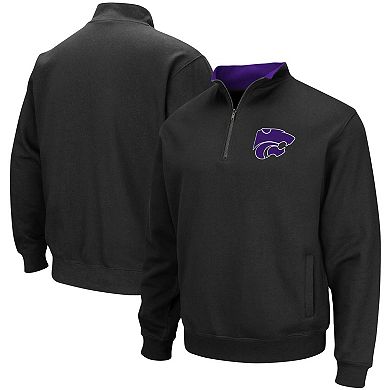 Men's Colosseum Black Kansas State Wildcats Tortugas Logo Quarter-Zip Jacket