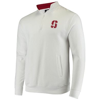 Men's Colosseum White Stanford Cardinal Tortugas Logo Quarter-Zip Jacket