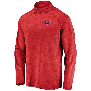 Men's Fanatics Branded Red Washington Capitals Contenders Welcome Quarter-Zip Pullover Jacket