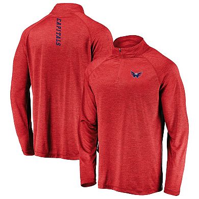 Men's Fanatics Branded Red Washington Capitals Contenders Welcome Quarter-Zip Pullover Jacket
